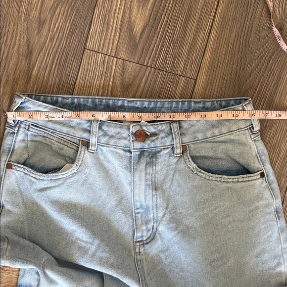 Billabong Wrangler collar Light Blue Denim Jeans patchwork size 31 - Picture 13 of 15